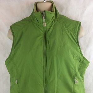 LL Bean Green Vest Fleece Lined Petite Small Woman